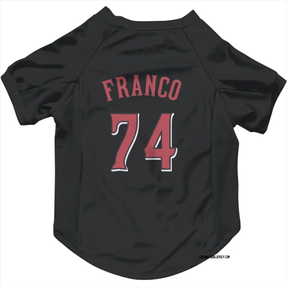 Cincinnati Reds Jose Franco Black Pet Jersey for Dog & Cat