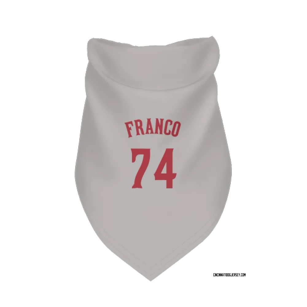 Cincinnati Reds Jose Franco Gray Pet Bandana for Dog & Cat