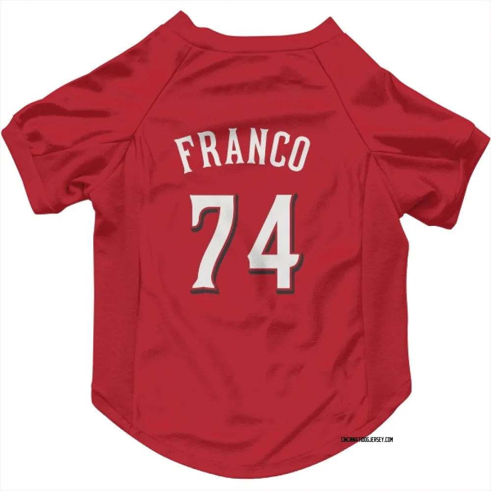 Cincinnati Reds Jose Franco Scarlet Pet Jersey for Dog & Cat