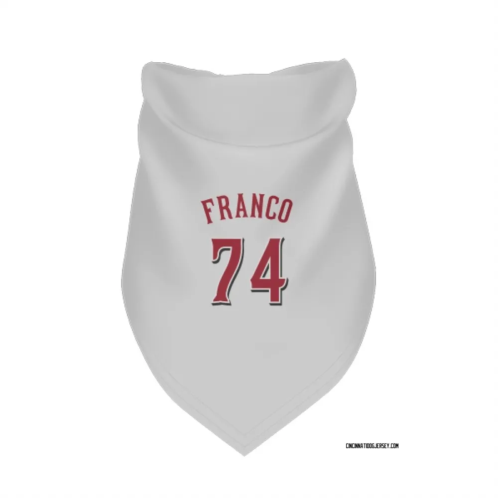 Cincinnati Reds Jose Franco White Pet Bandana for Dog & Cat