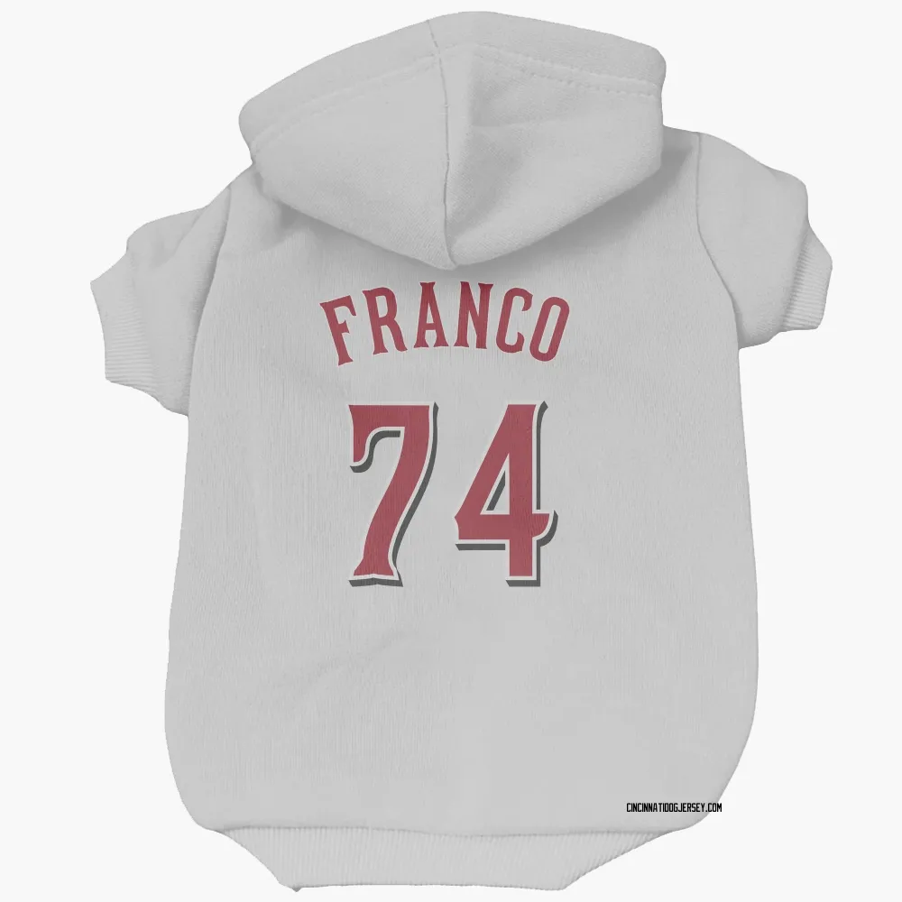 Cincinnati Reds Jose Franco White Pet Hoodie for Dog & Cat