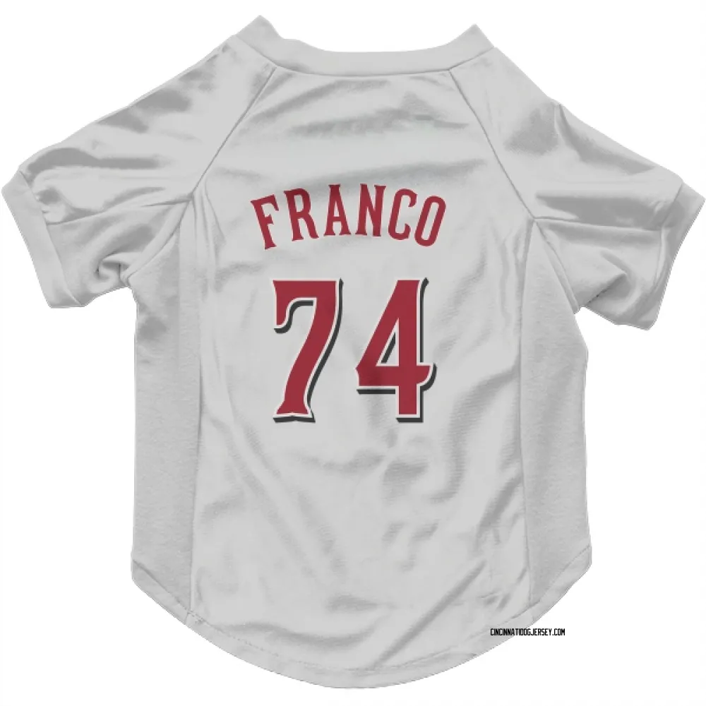Cincinnati Reds Jose Franco White Pet Jersey for Dog & Cat