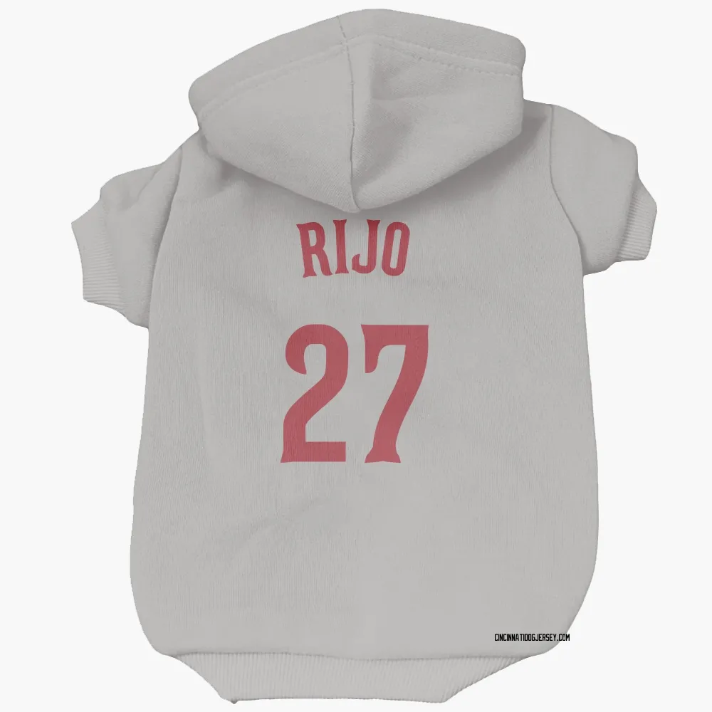 Cincinnati Reds Jose Rijo Gray Pet Hoodie for Dog & Cat