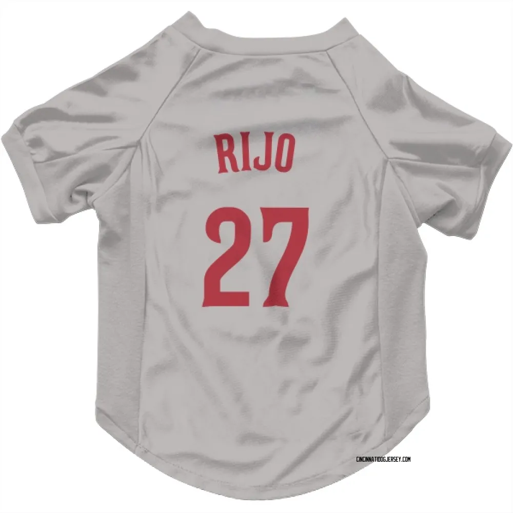 Cincinnati Reds Jose Rijo Gray Pet Jersey for Dog & Cat