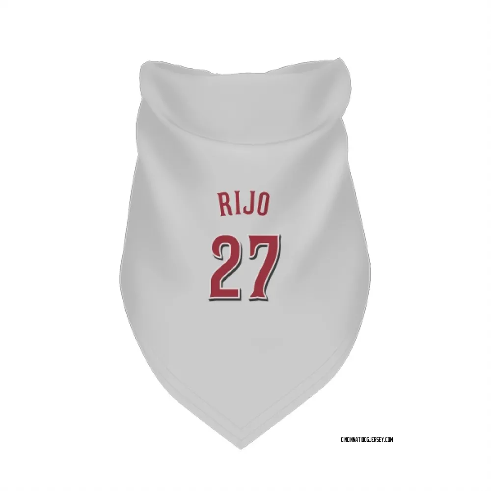Cincinnati Reds Jose Rijo White Pet Bandana for Dog & Cat