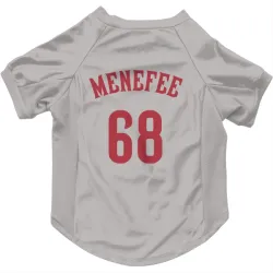 Cincinnati Reds Joseph Menefee Gray Pet Jersey for Dog & Cat
