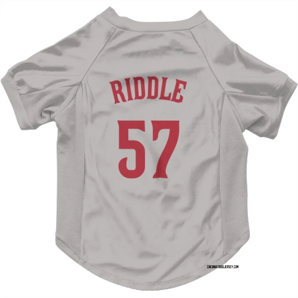 Cincinnati Reds JT Riddle Gray Pet Jersey for Dog & Cat