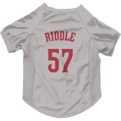 Cincinnati Reds JT Riddle Gray Pet Jersey for Dog & Cat