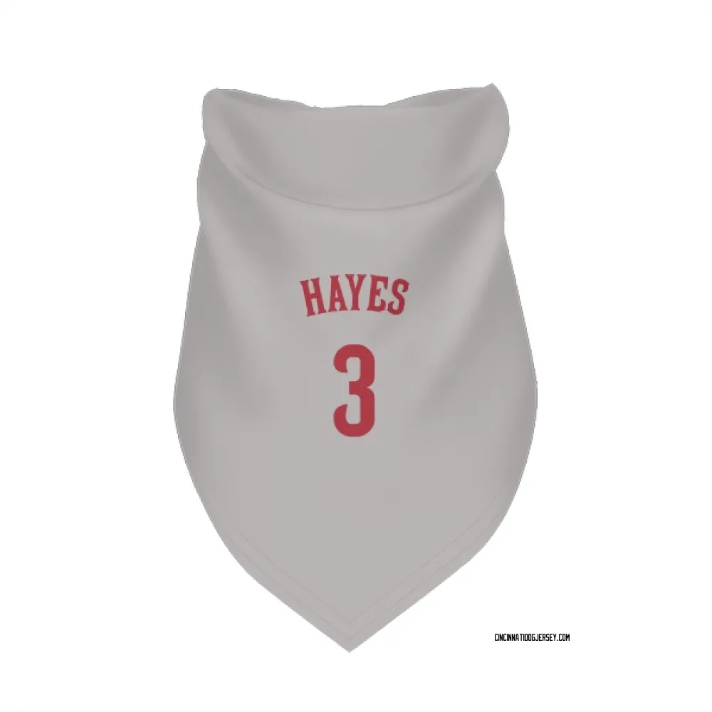 Cincinnati Reds Ke'Bryan Hayes Gray Pet Bandana for Dog & Cat