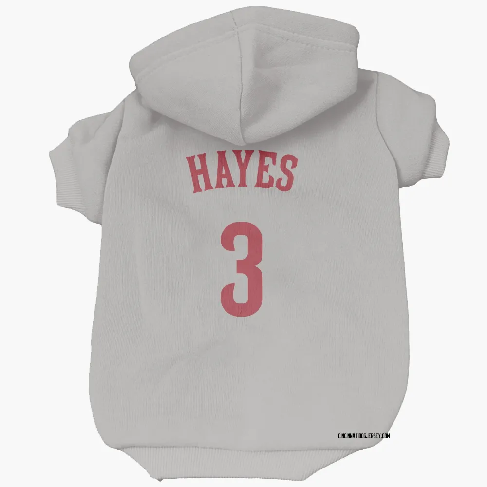 Cincinnati Reds Ke'Bryan Hayes Gray Pet Hoodie for Dog & Cat