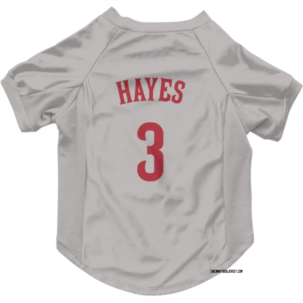 Cincinnati Reds Ke'Bryan Hayes Gray Pet Jersey for Dog & Cat