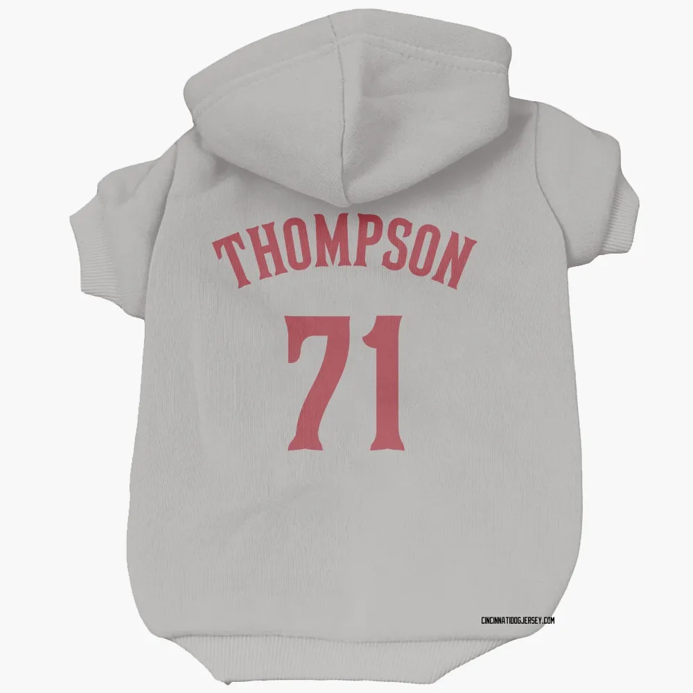 Cincinnati Reds Keegan Thompson Gray Pet Hoodie for Dog & Cat