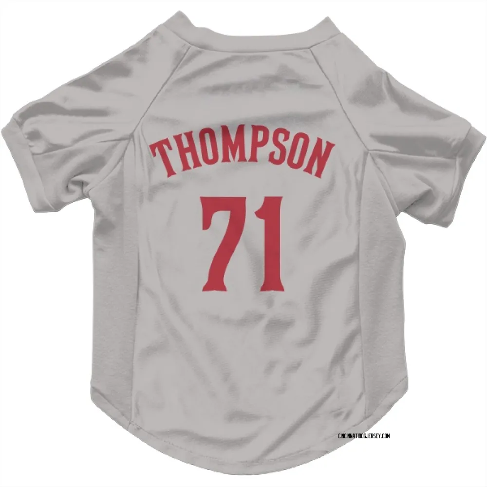 Cincinnati Reds Keegan Thompson Gray Pet Jersey for Dog & Cat