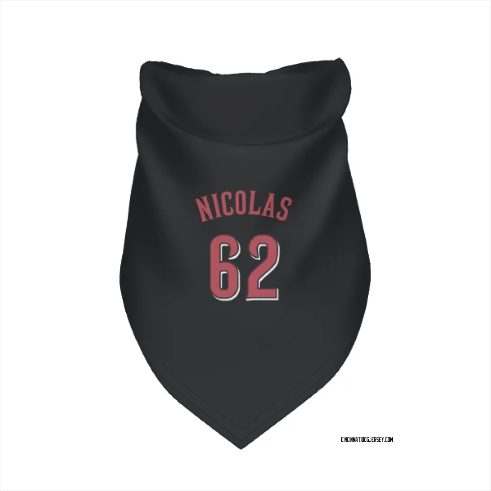 Cincinnati Reds Kyle Nicolas Black Pet Bandana for Dog & Cat