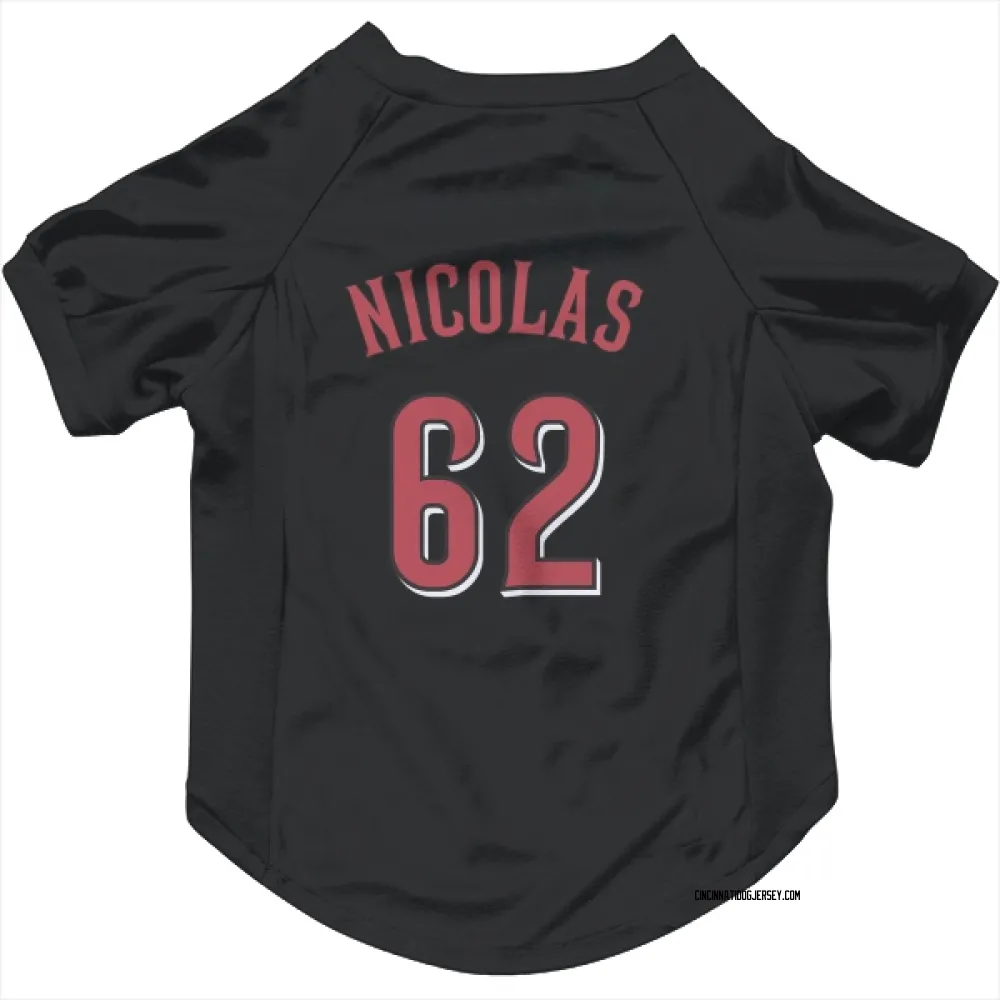 Cincinnati Reds Kyle Nicolas Black Pet Jersey for Dog & Cat