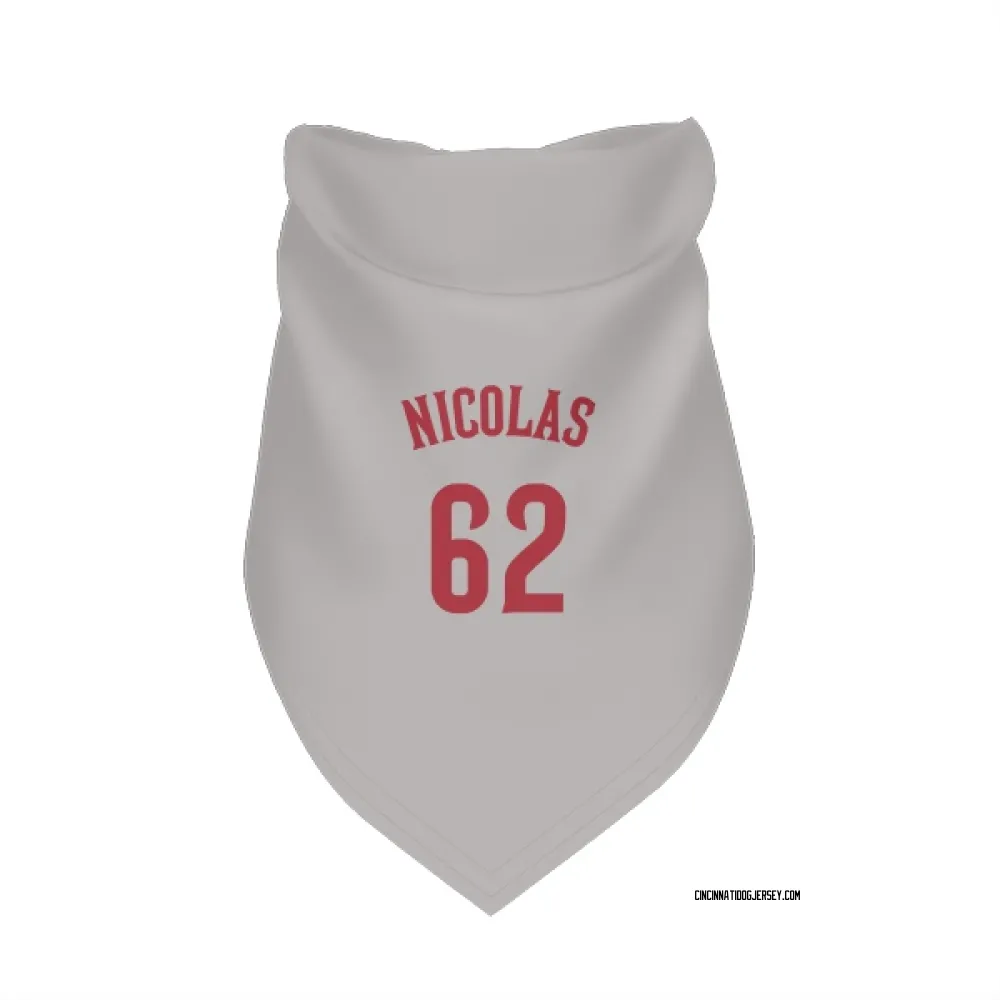 Cincinnati Reds Kyle Nicolas Gray Pet Bandana for Dog & Cat