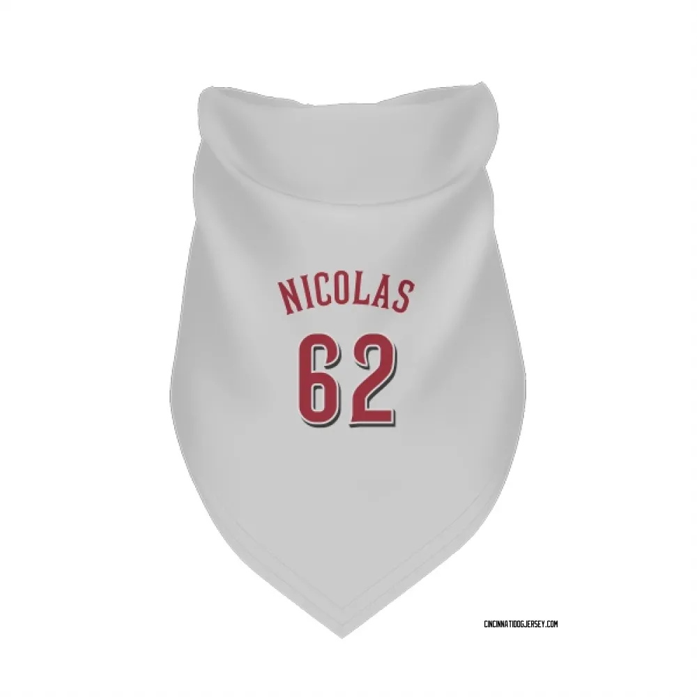 Cincinnati Reds Kyle Nicolas White Pet Bandana for Dog & Cat