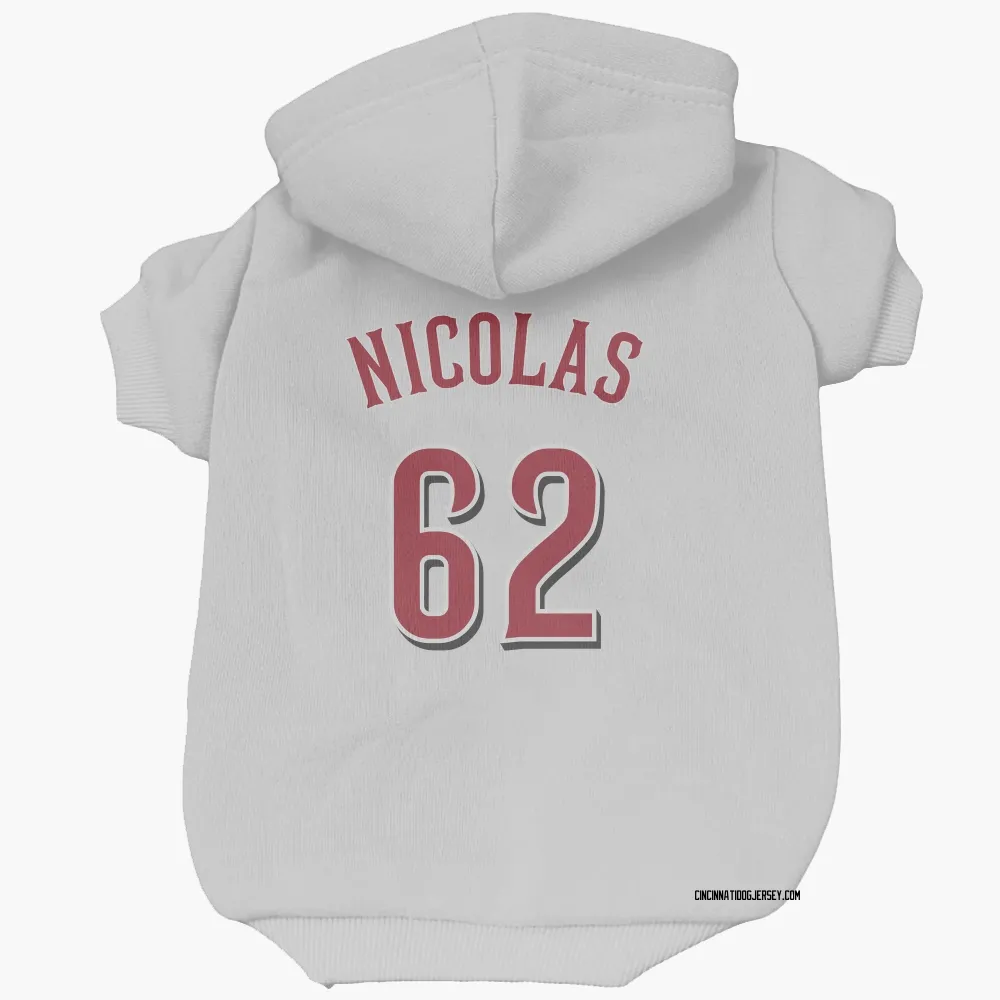 Cincinnati Reds Kyle Nicolas White Pet Hoodie for Dog & Cat