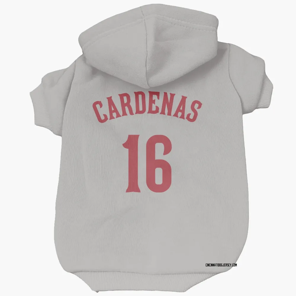 Cincinnati Reds Leo Cardenas Gray Pet Hoodie for Dog & Cat