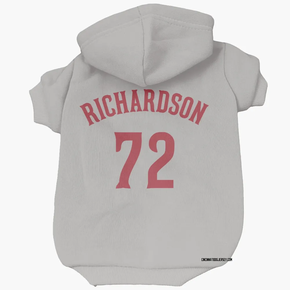 Cincinnati Reds Lyon Richardson Gray Pet Hoodie for Dog & Cat