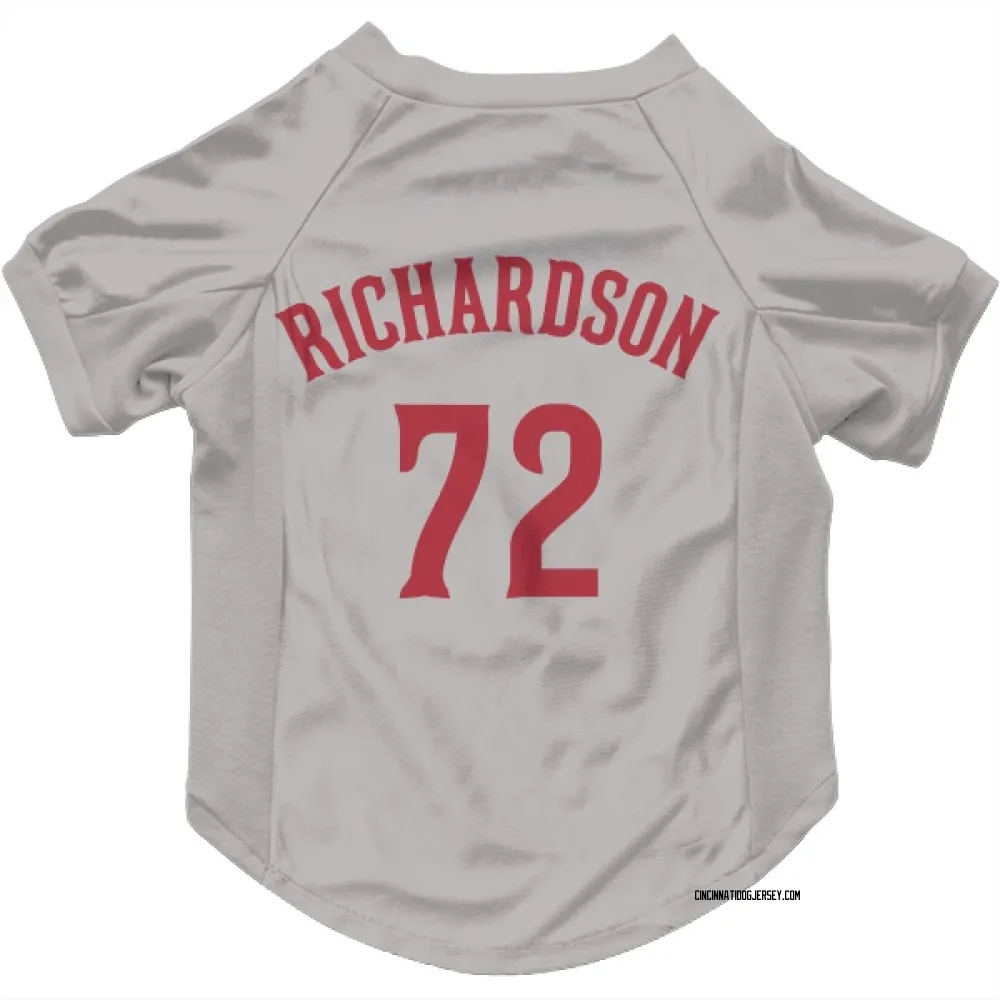 Cincinnati Reds Lyon Richardson Gray Pet Jersey for Dog & Cat