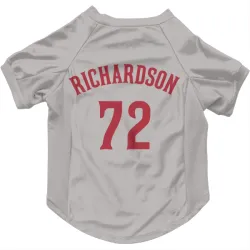 Cincinnati Reds Lyon Richardson Gray Pet Jersey for Dog & Cat