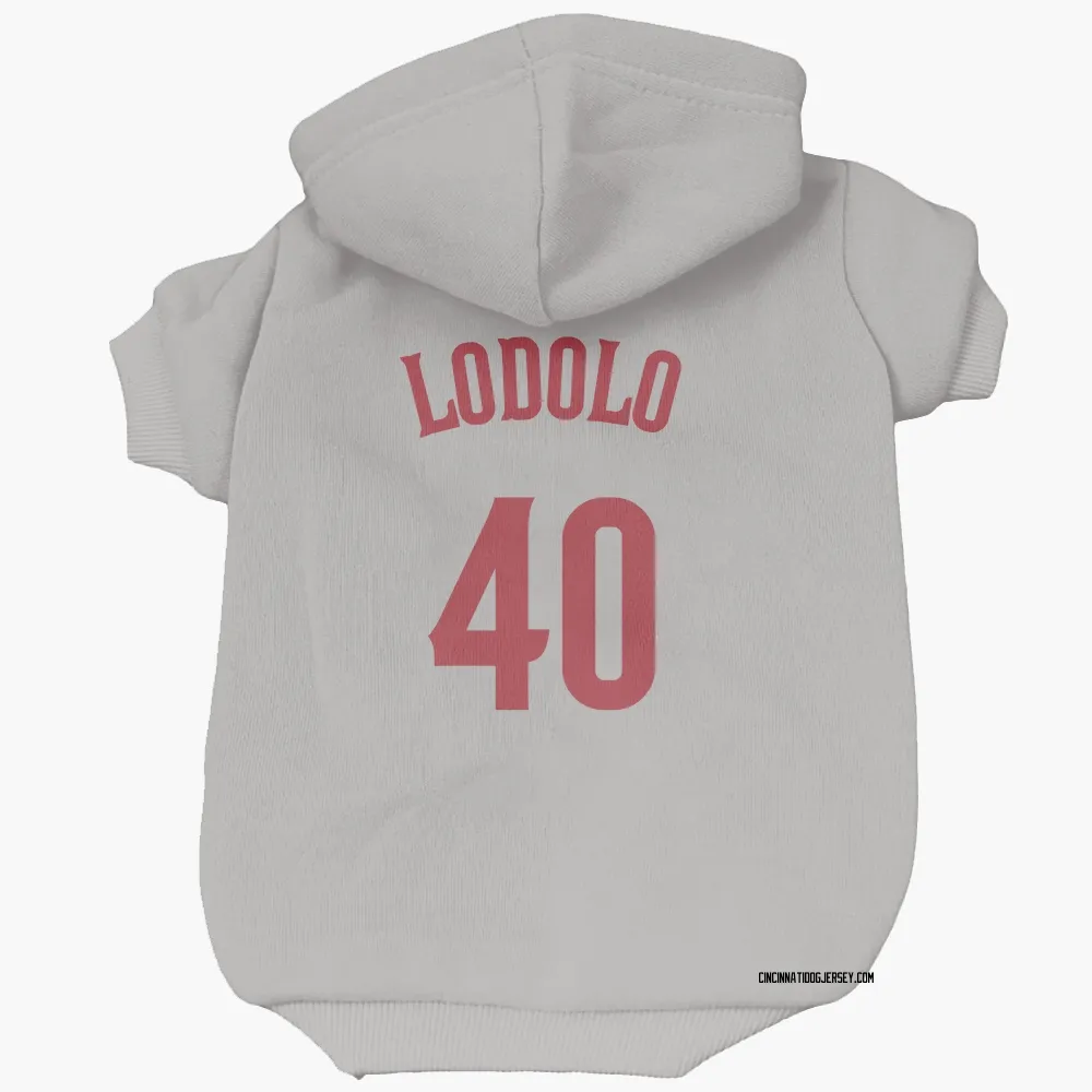 Cincinnati Reds Nick Lodolo Gray Pet Hoodie for Dog & Cat