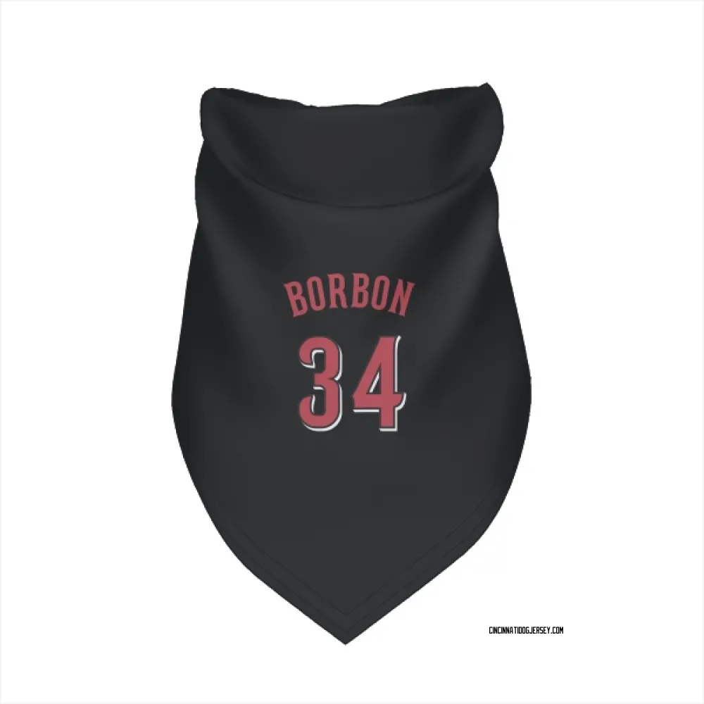 Cincinnati Reds Pedro Borbon Black Pet Bandana for Dog & Cat