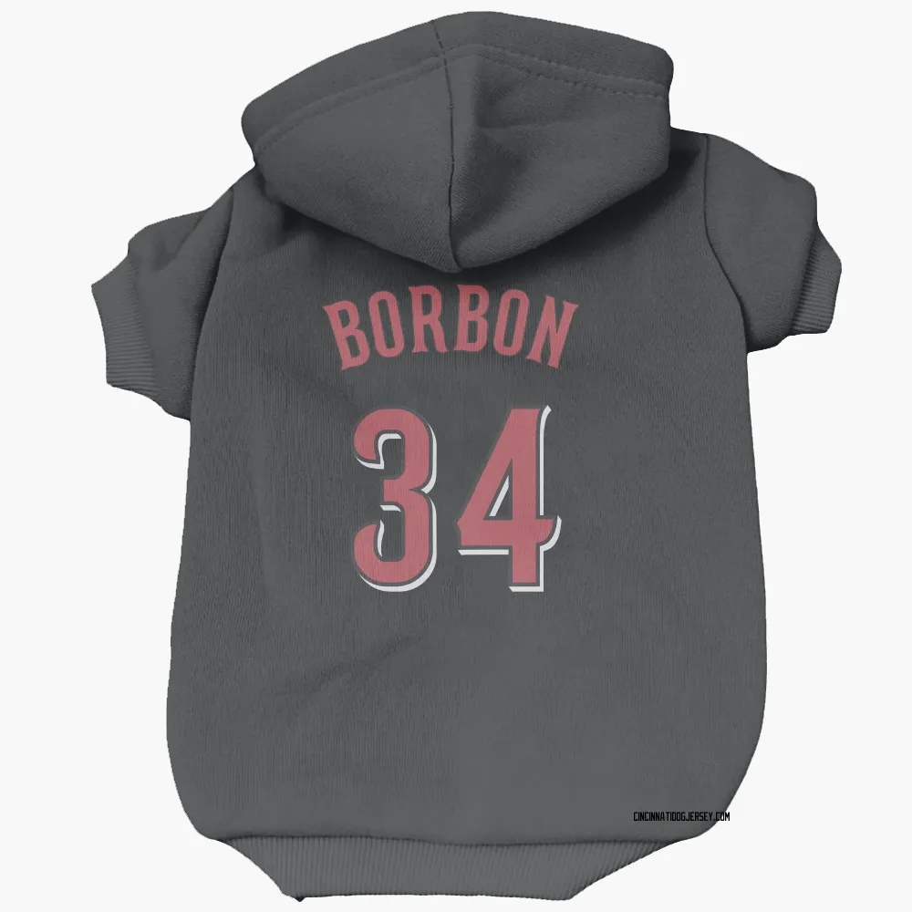 Cincinnati Reds Pedro Borbon Black Pet Hoodie for Dog & Cat