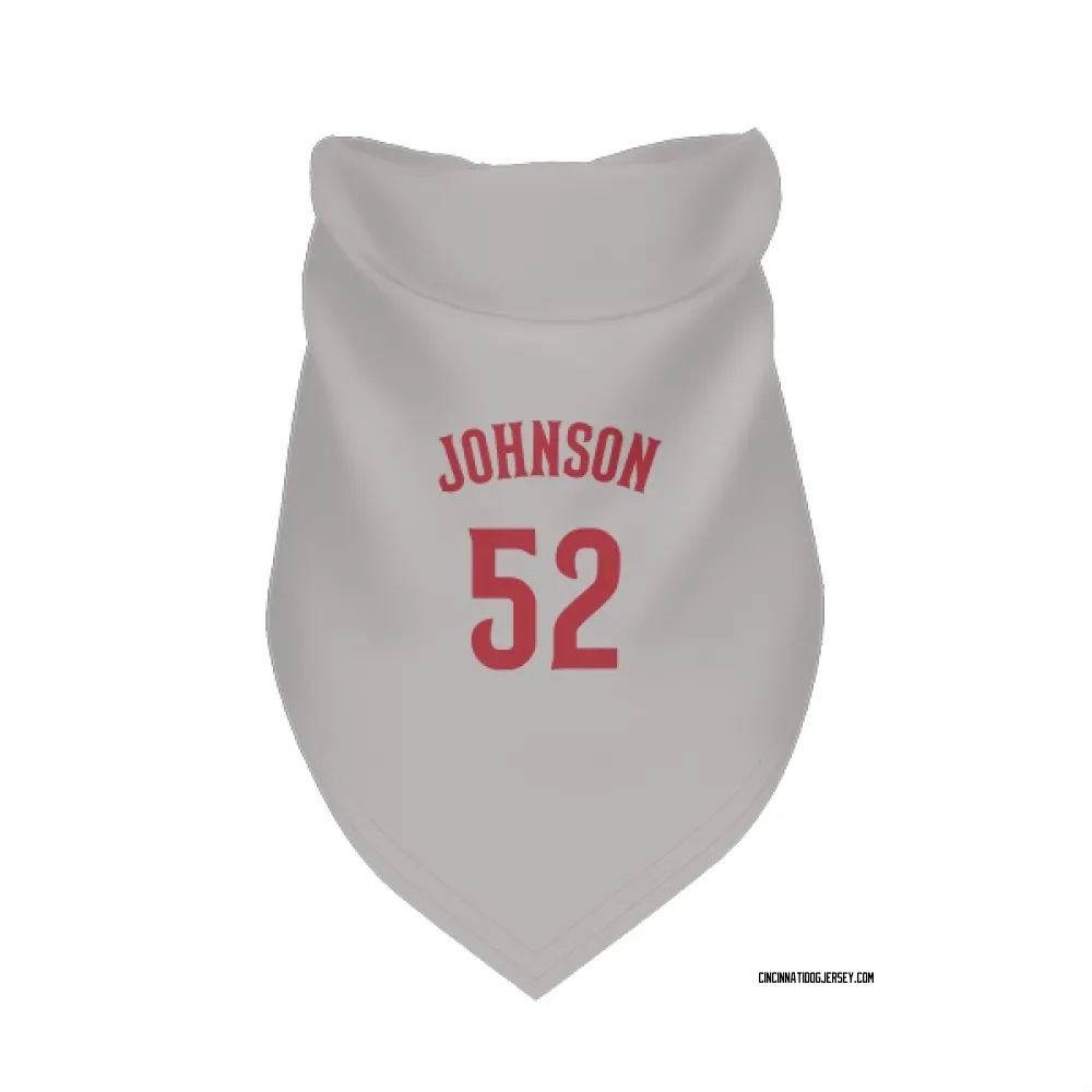 Cincinnati Reds Pierce Johnson Gray Pet Bandana for Dog & Cat