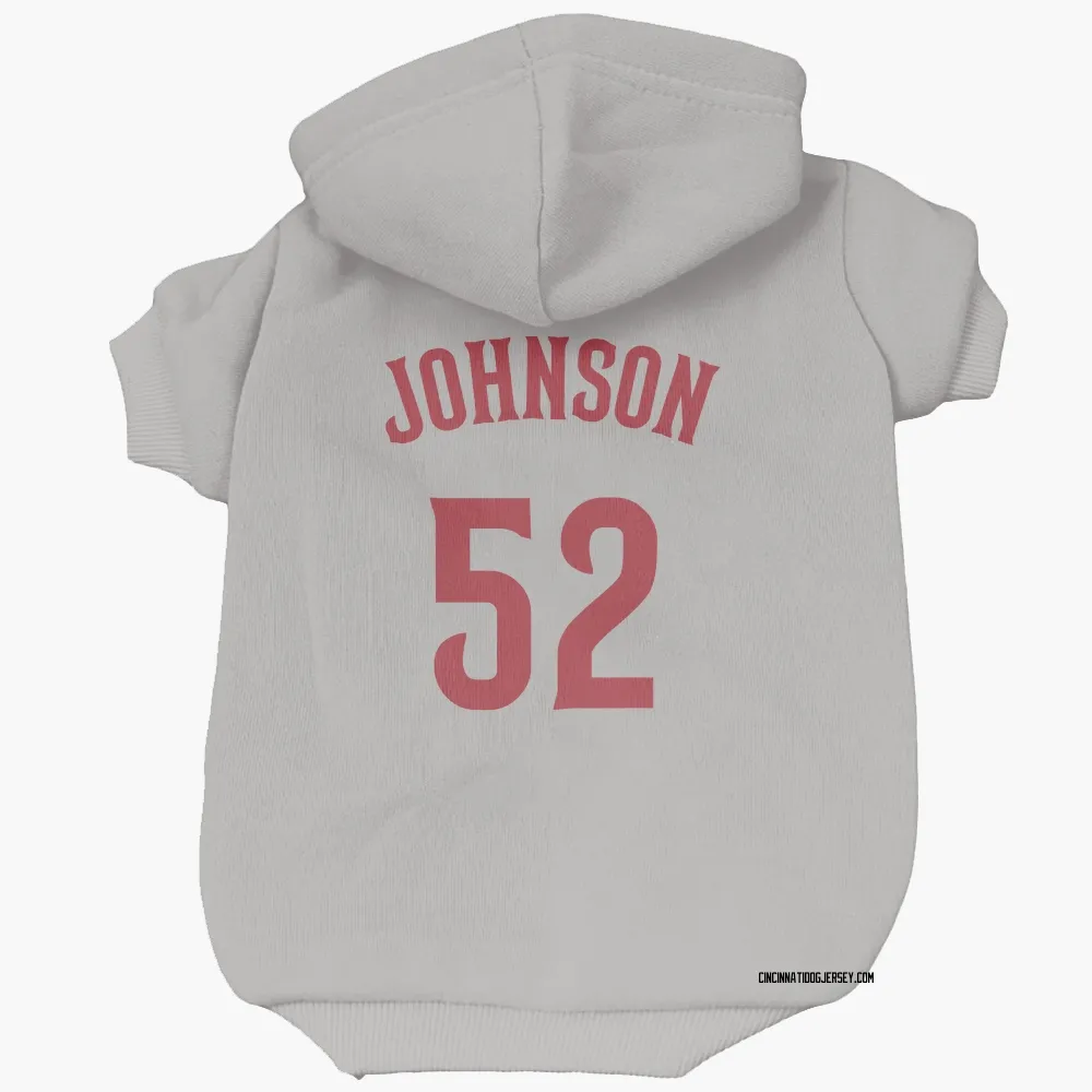 Cincinnati Reds Pierce Johnson Gray Pet Hoodie for Dog & Cat