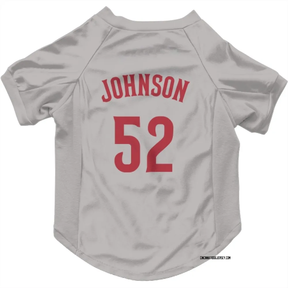 Cincinnati Reds Pierce Johnson Gray Pet Jersey for Dog & Cat