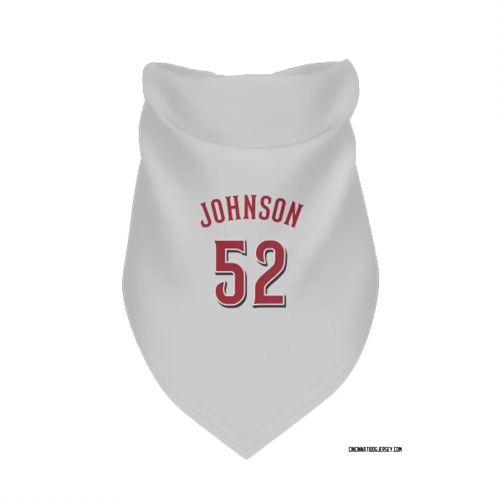 Cincinnati Reds Pierce Johnson White Pet Bandana for Dog & Cat
