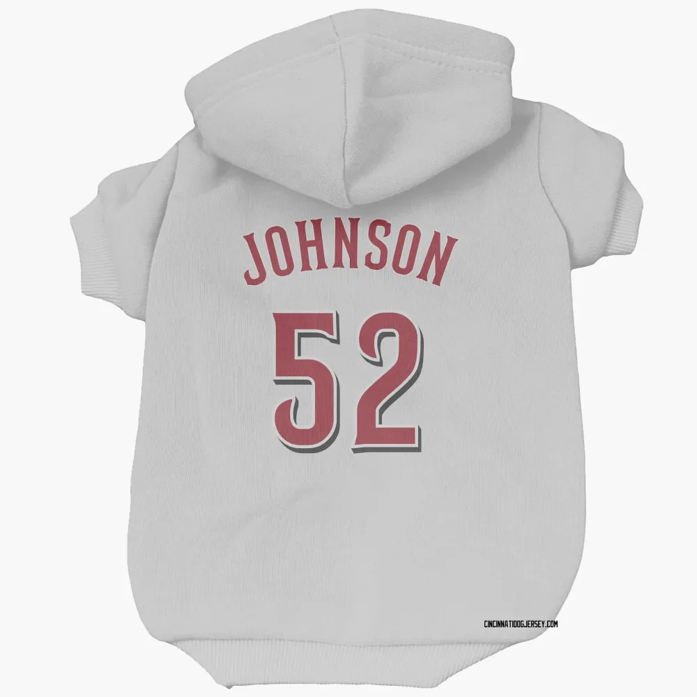 Cincinnati Reds Pierce Johnson White Pet Hoodie for Dog & Cat