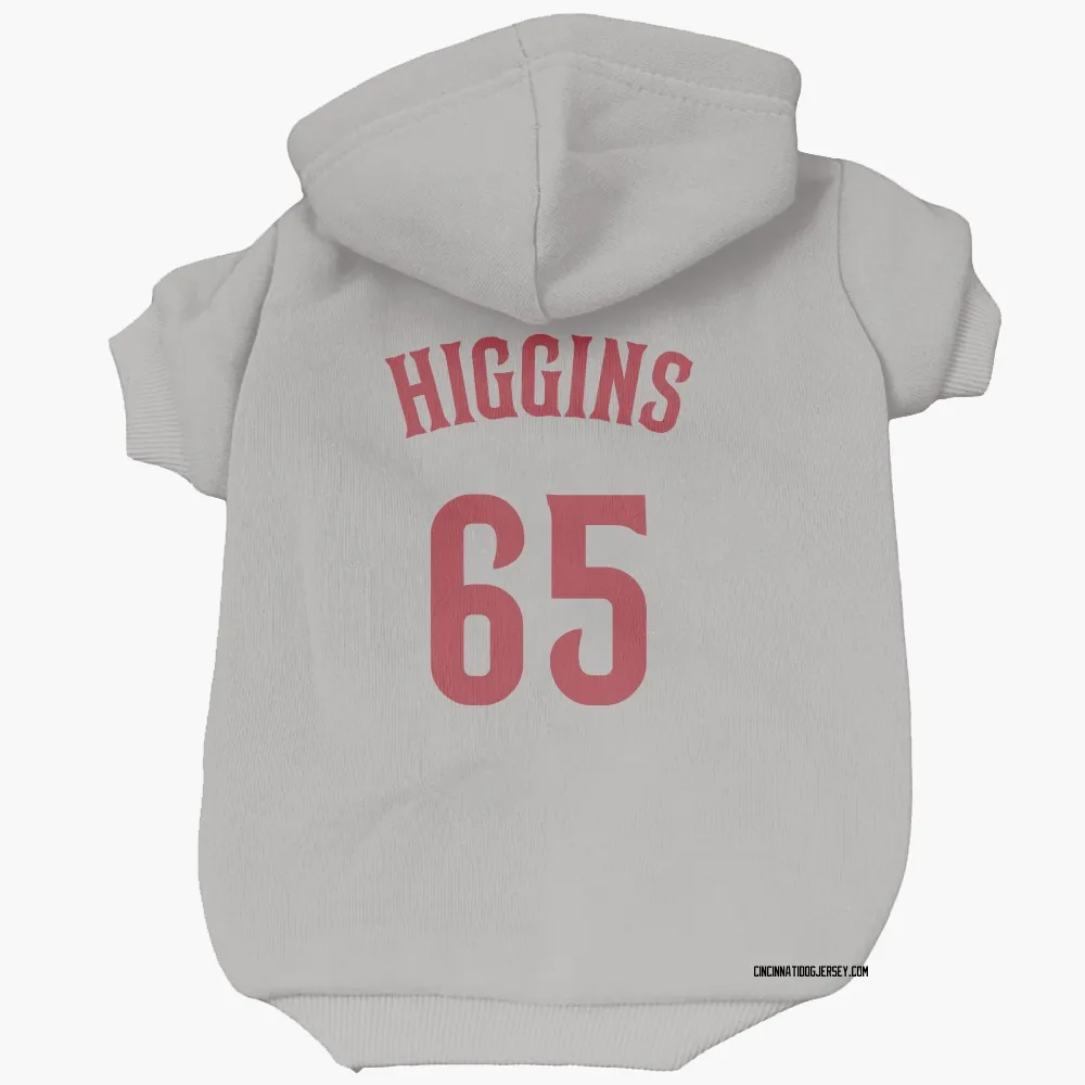 Cincinnati Reds P.J. Higgins Gray Pet Hoodie for Dog & Cat