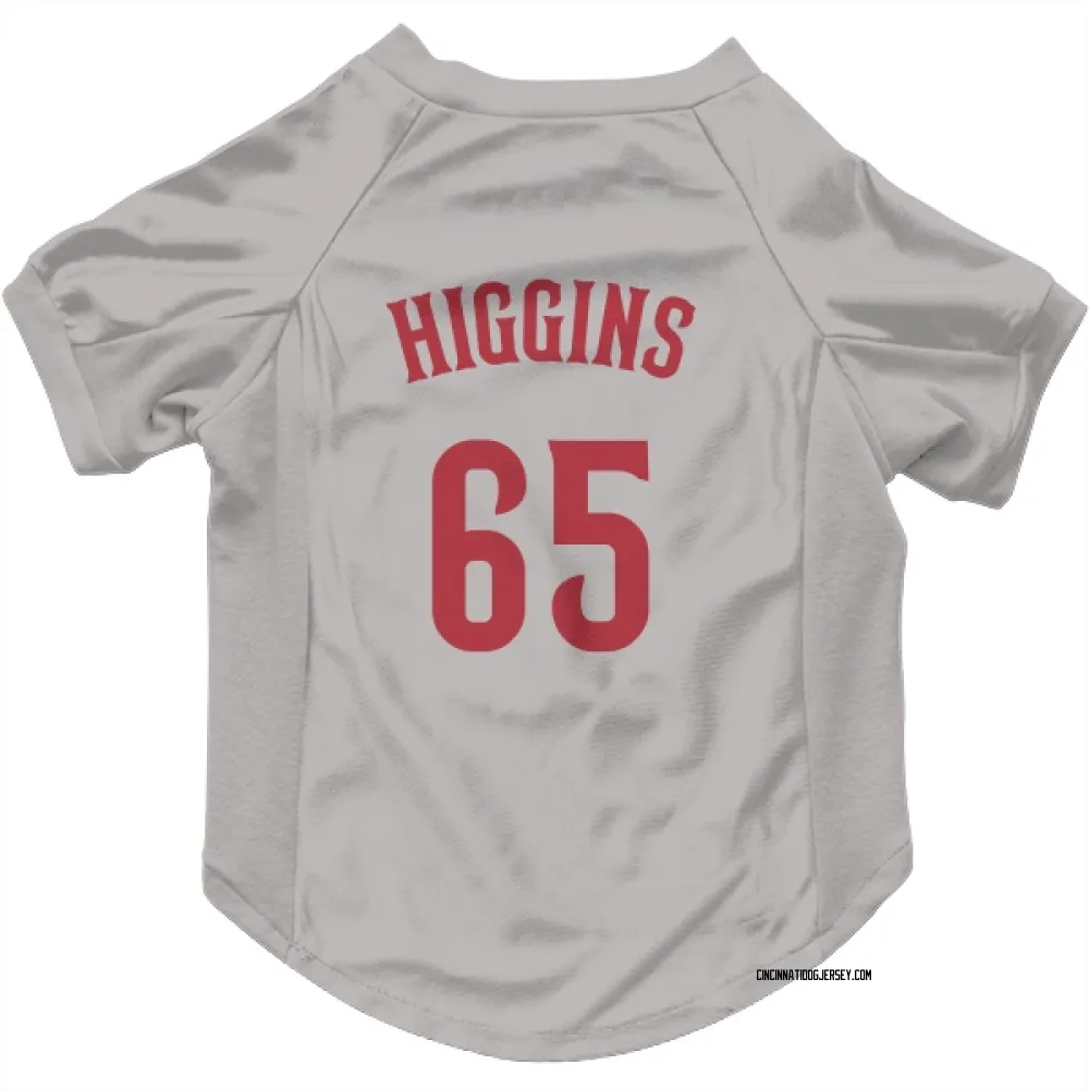Cincinnati Reds P.J. Higgins Gray Pet Jersey for Dog & Cat