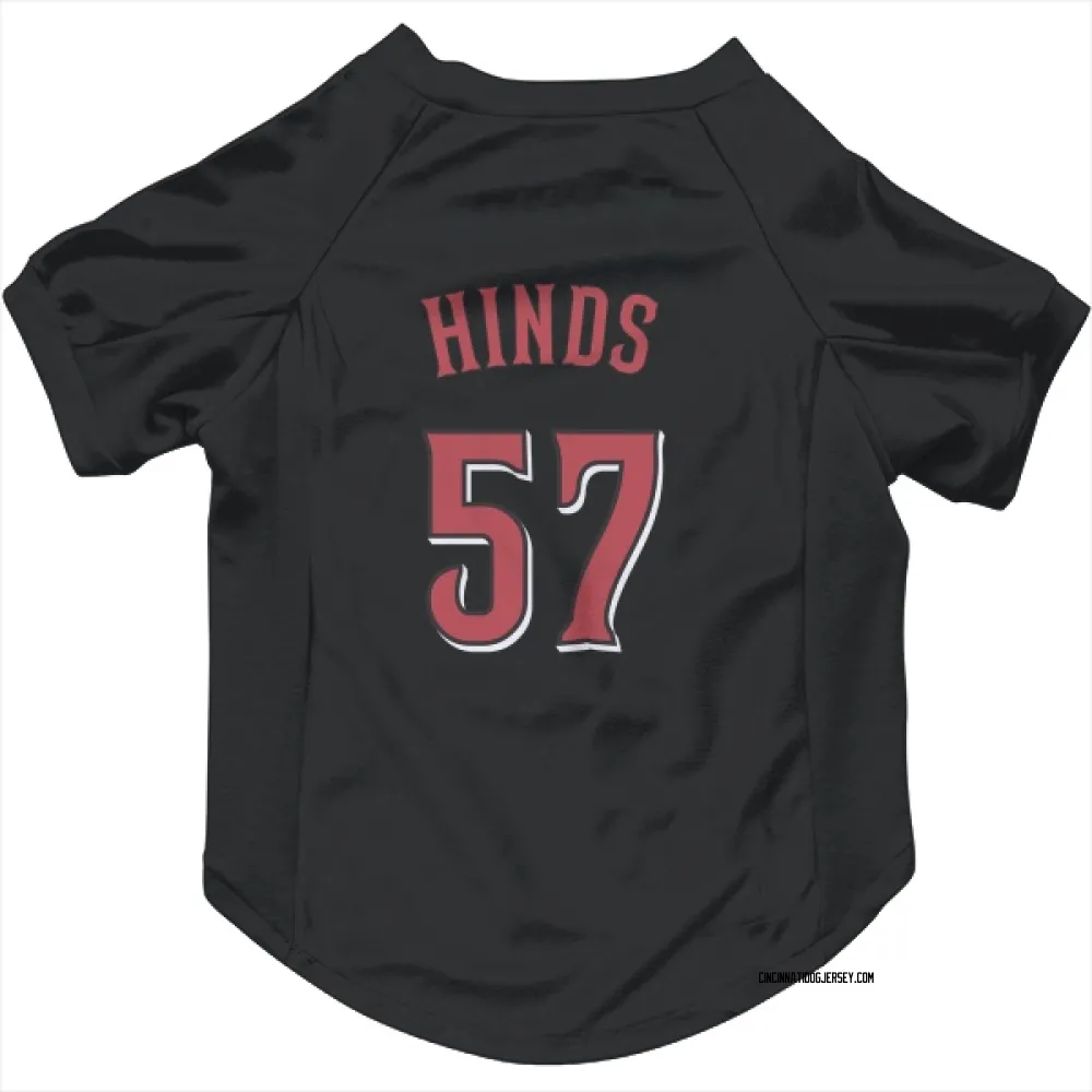 Cincinnati Reds Rece Hinds Black Pet Jersey for Dog & Cat