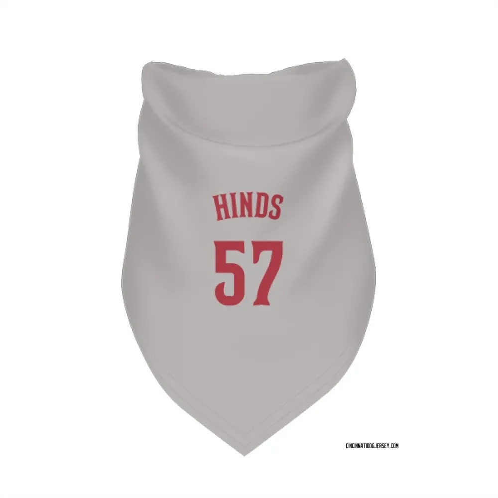 Cincinnati Reds Rece Hinds Gray Pet Bandana for Dog & Cat