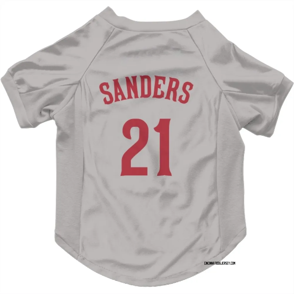 Cincinnati Reds Reggie Sanders Gray Pet Jersey for Dog & Cat