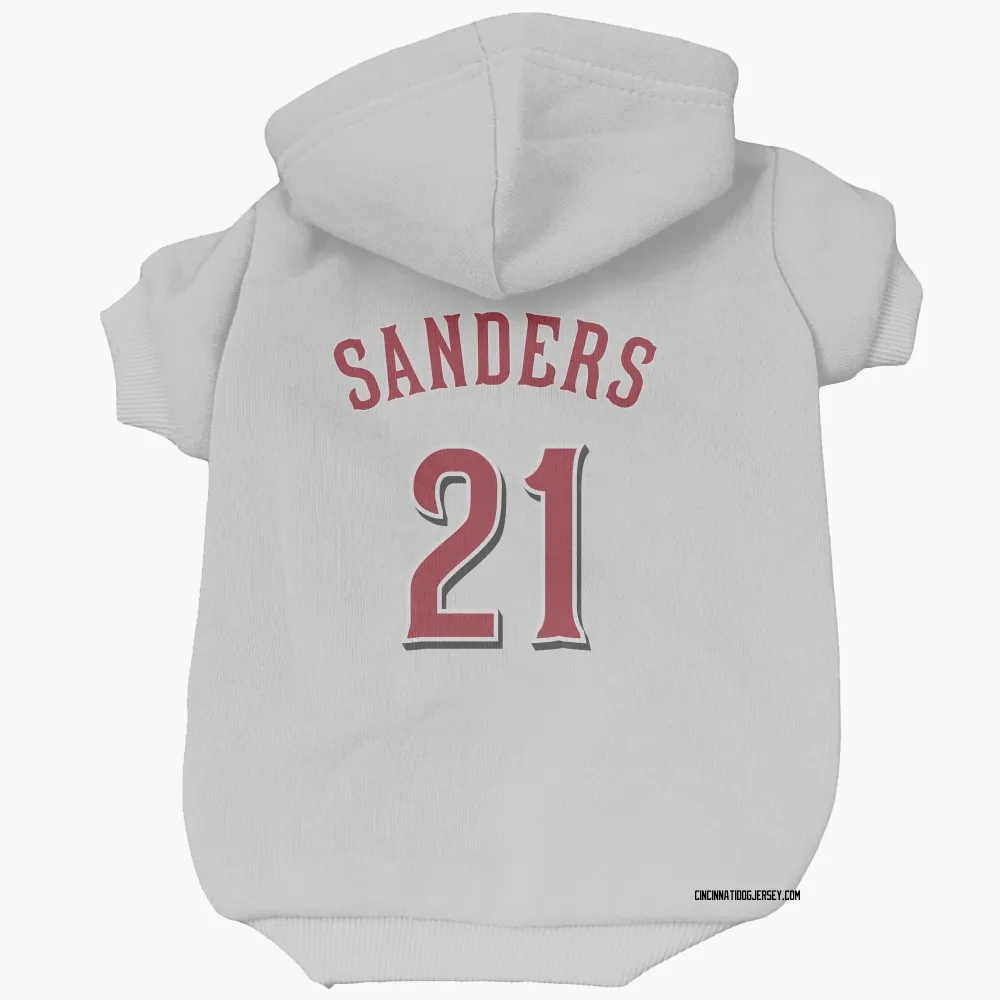 Cincinnati Reds Reggie Sanders White Pet Hoodie for Dog & Cat