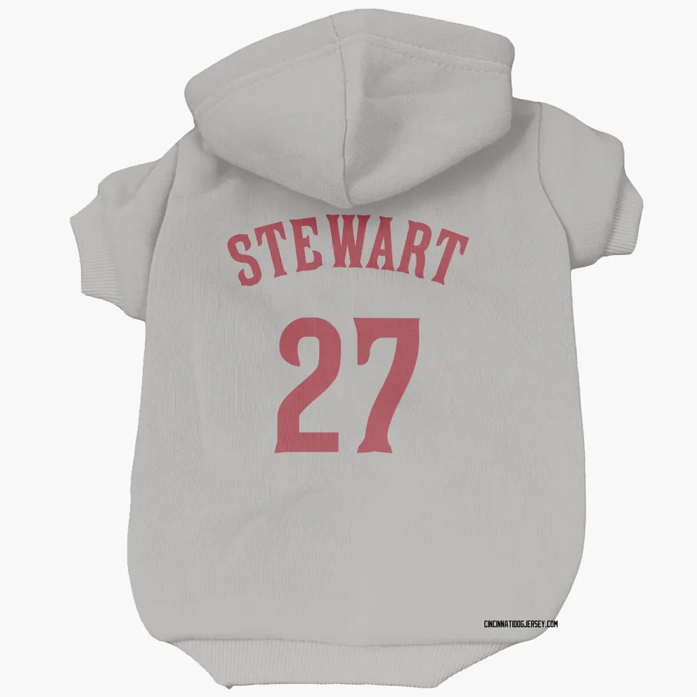 Cincinnati Reds Sal Stewart Gray Pet Hoodie for Dog & Cat