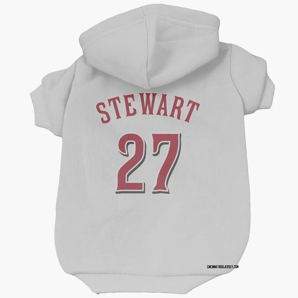 Cincinnati Reds Sal Stewart White Pet Hoodie for Dog & Cat