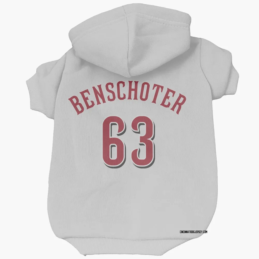 Cincinnati Reds Samuel Benschoter White Pet Hoodie for Dog & Cat