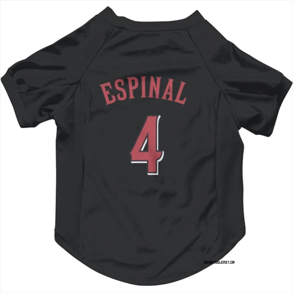 Cincinnati Reds Santiago Espinal Black Pet Jersey for Dog & Cat