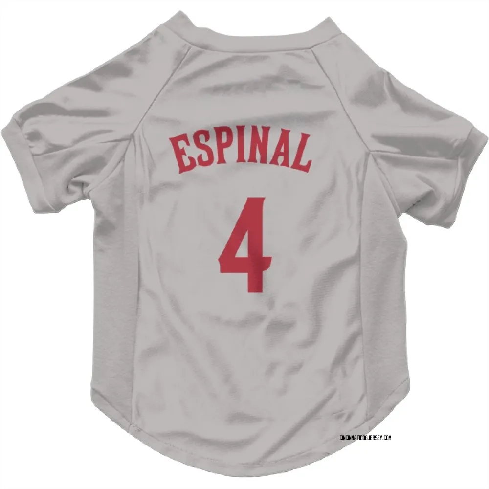 Cincinnati Reds Santiago Espinal Gray Pet Jersey for Dog & Cat