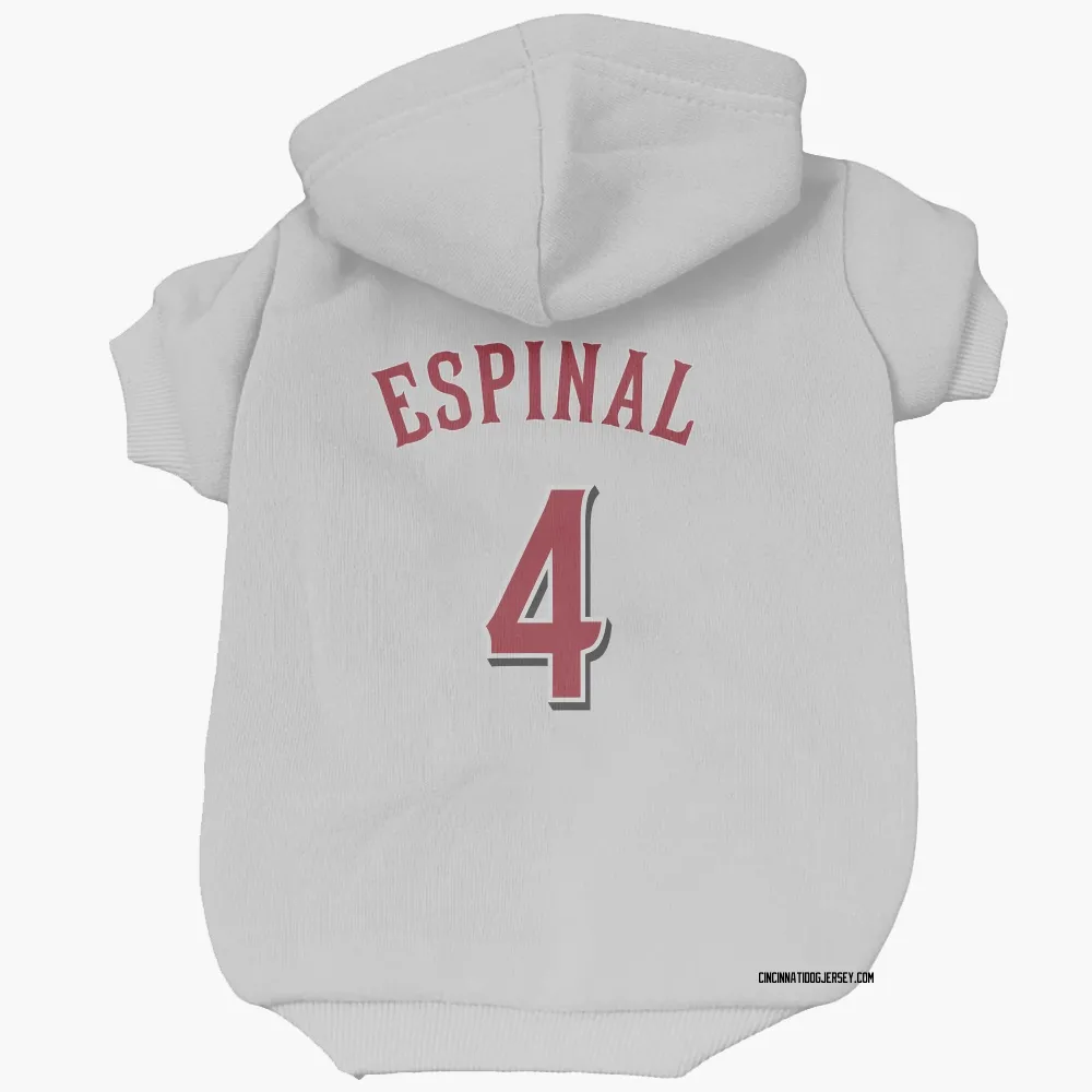 Cincinnati Reds Santiago Espinal White Pet Hoodie for Dog & Cat
