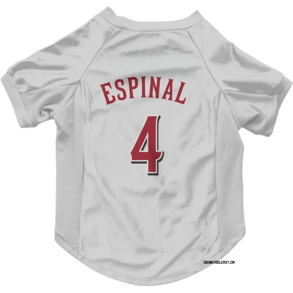 Cincinnati Reds Santiago Espinal White Pet Jersey for Dog & Cat
