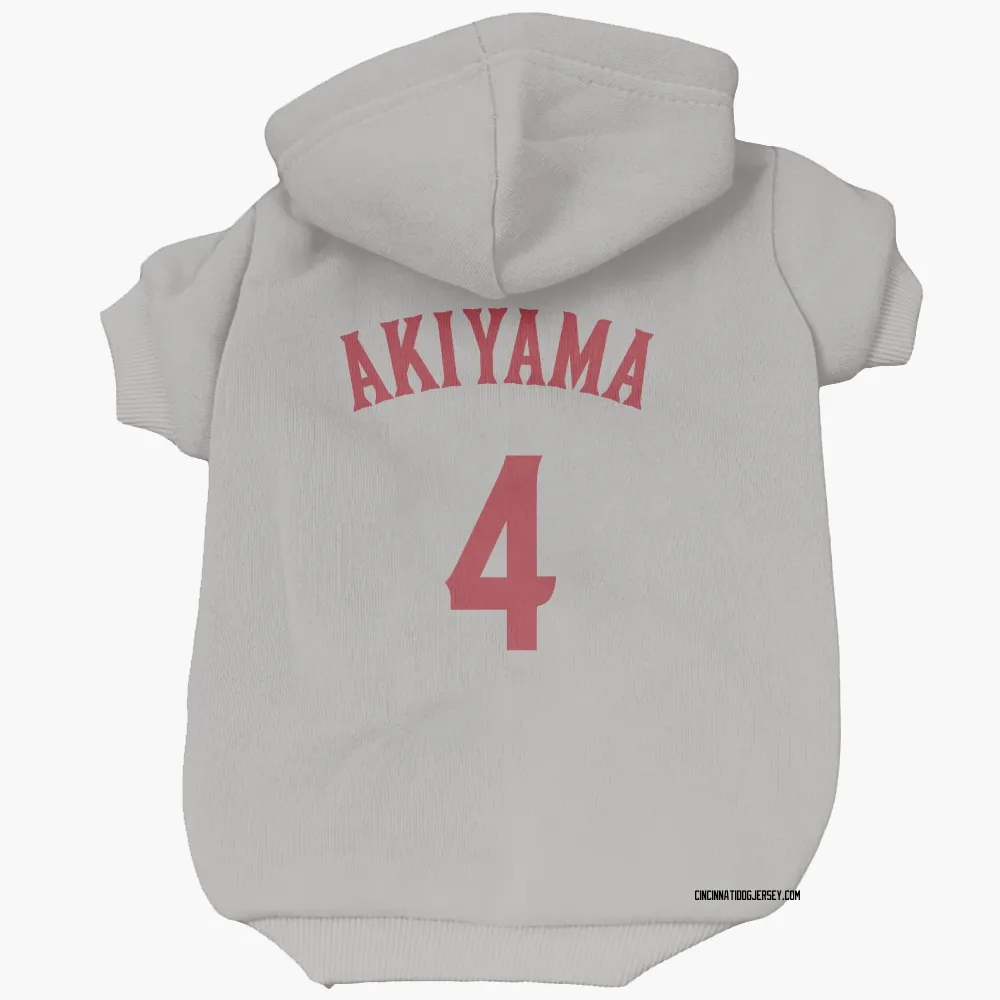 Cincinnati Reds Shogo Akiyama Gray Pet Hoodie for Dog & Cat