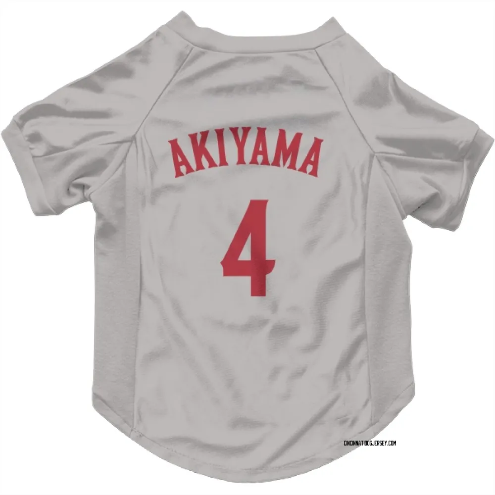 Cincinnati Reds Shogo Akiyama Gray Pet Jersey for Dog & Cat