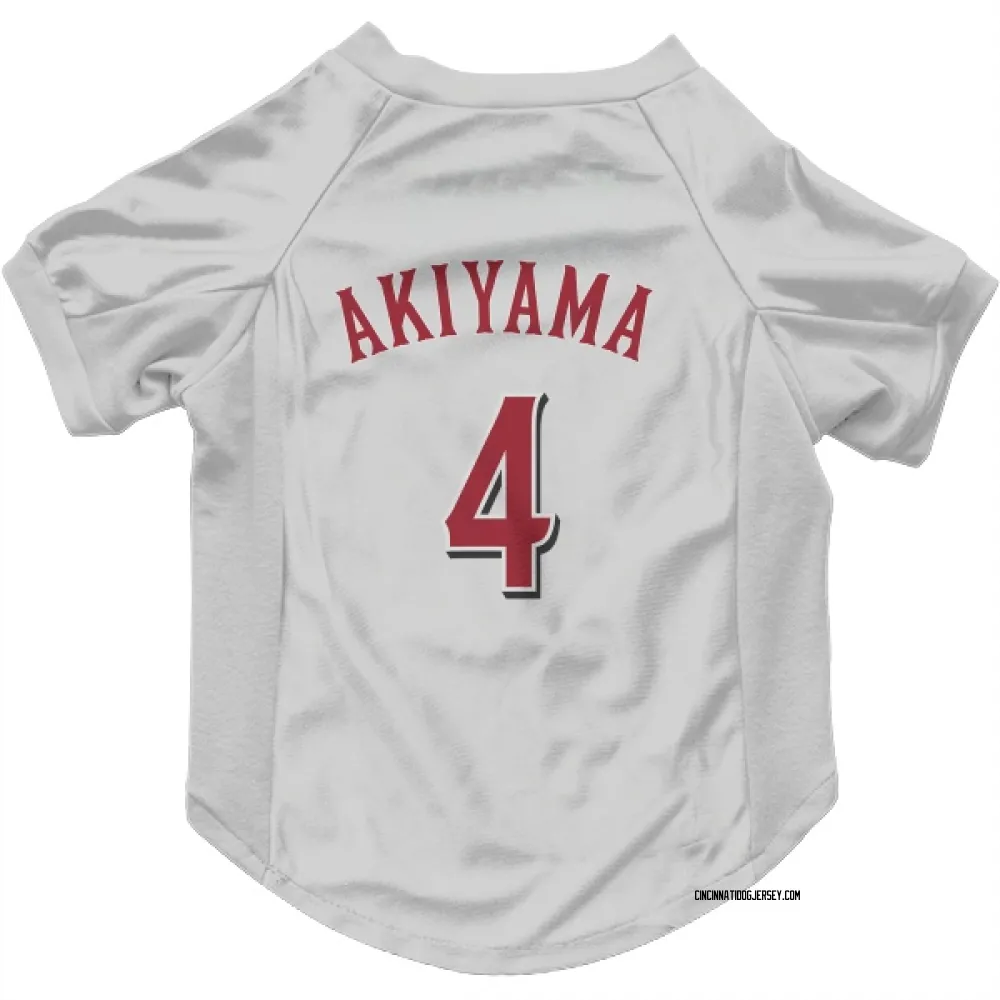 Cincinnati Reds Shogo Akiyama White Pet Jersey for Dog & Cat